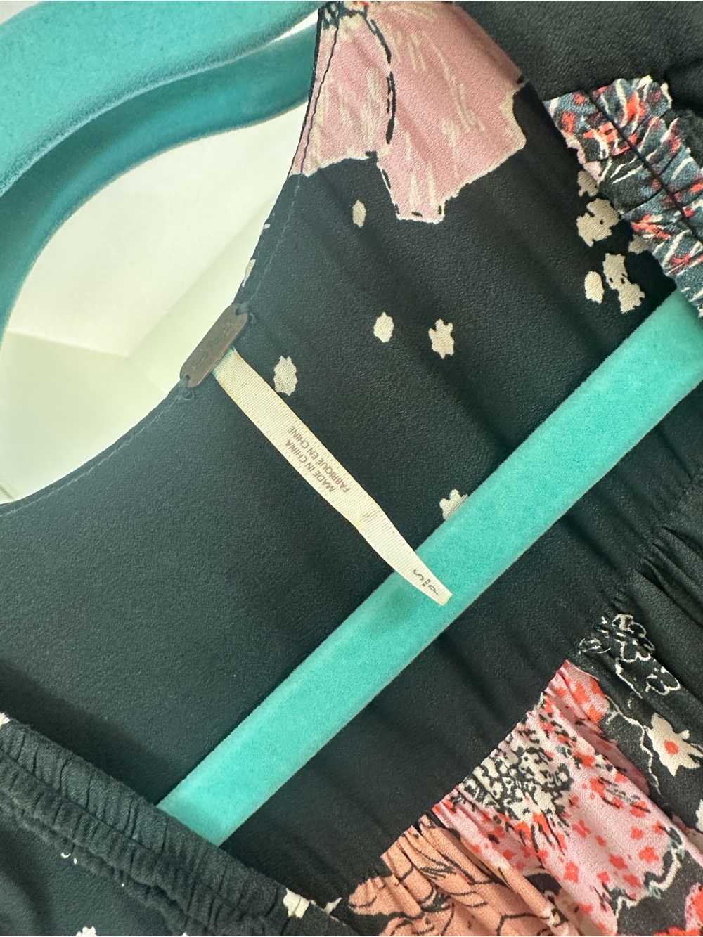 Free People Black Floral V-Neck Tiered Sleeveless Tunic - Picture 7 of 10